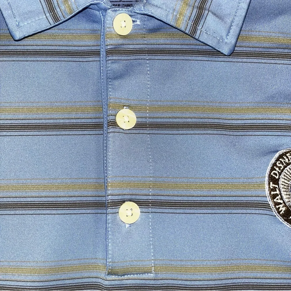 Nike X Disney Polo Shirt Mens‎ L Striped Golf Tour Performance Walt Disney World